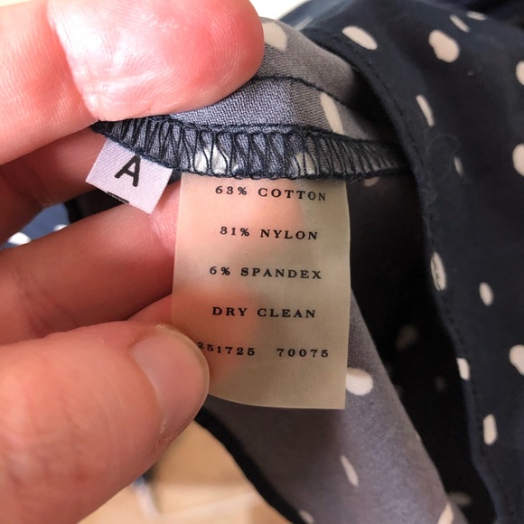 Ann Taylor Navy and White Polka Dot Collared Dress Size 14 - Picture 7 of 7